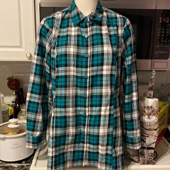 Womens Joan Rivers casual long sleeve stretch button down shirt 14. EUC - Picture 1 of 4